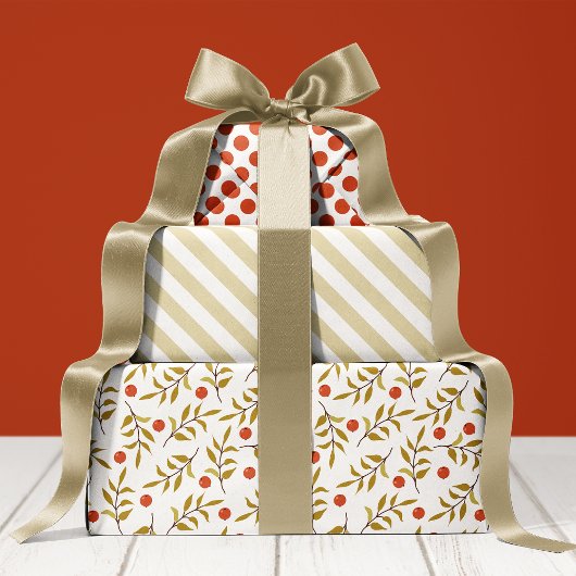 Waterverf Botanische bessen Vakantie Inpakpapier Vel