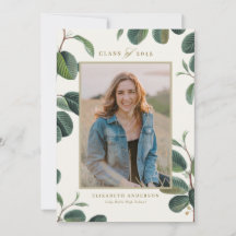 Waterverf Botanische Bladeren Beige Foto Afstudeer