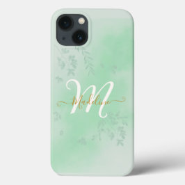 Waterverf Botanische bladeren Bladblad Monogram Case-Mate iPhone Case