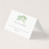 Waterverf Botanische bladeren Bruiloft Escort Zitp Kaart (Voorkant)