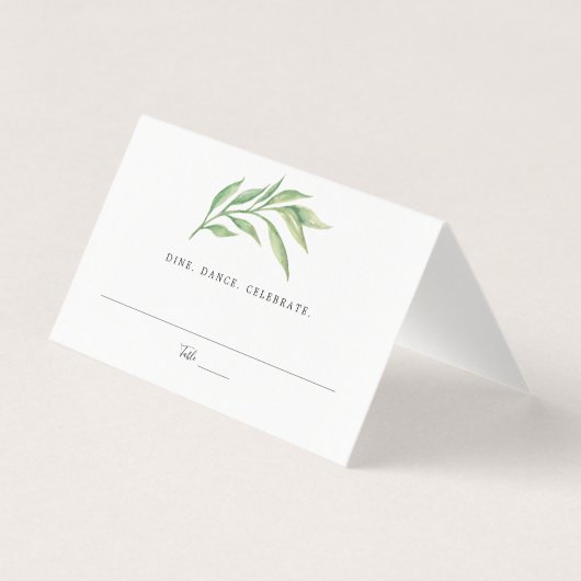 Waterverf Botanische bladeren Bruiloft Escort Zitp Kaart (Voorkant)