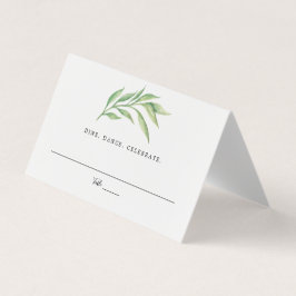 Waterverf Botanische bladeren Bruiloft Escort Zitp Kaart