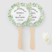 Waterverf Botanische bladeren Bruiloft Welkomstbor Handwaaier (Voorkant en achterkant)