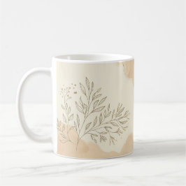 Waterverf Botanische Bladeren Groene Elegante Natu Koffiemok