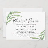 Waterverf Botanische bladeren repetitie diner Kaart (Voorkant)