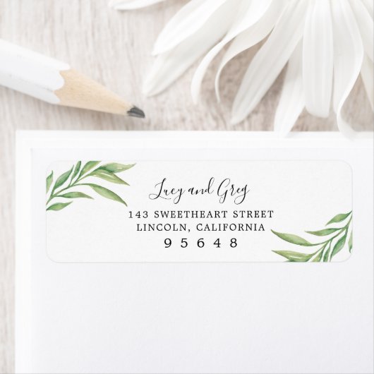 Waterverf Botanische bladeren | Weddenschap Etiket (Insitu)