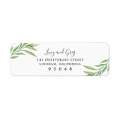 Waterverf Botanische bladeren | Weddenschap Etiket (Voorkant)