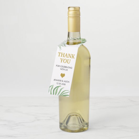 Waterverf Botanische bladeren Weddenschap Flessenhanger (Schuin)