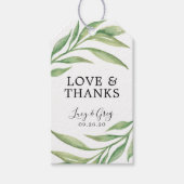 Waterverf Botanische bladeren | Weddenschap Hartel Cadeaulabel (Voorkant)