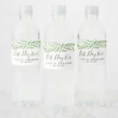 Waterverf Botanische bladeren | Weddenschap Waterfles Etiket (Flessen)