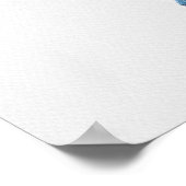 Waterverf Botanische Blauwe Gele Vase Poster (Hoek)