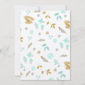 Waterverf Botanische Blauwgroen bruiloft Kaart (Achterkant)