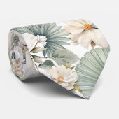 Waterverf Botanische Bloem Stropdas (Opgerold)