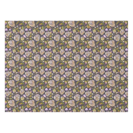 Waterverf botanische bloemblad Boho Tafelkleed (Voorkant (Horizontaal))