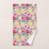 Waterverf botanische bloemen bad handdoek (Handdoek)