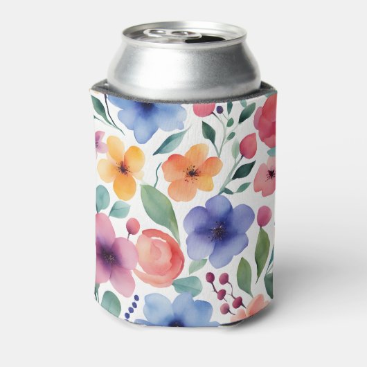 Waterverf botanische bloemen bruid bruidegom Bruil Blikjeskoeler (Blikje Achterkant)