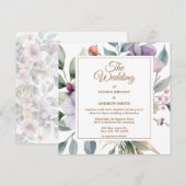 Waterverf botanische bloemen bruiloft uitnodiging (Voorkant / Achterkant)