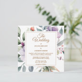 Waterverf botanische bloemen bruiloft uitnodiging (Staand voorkant)