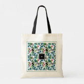 Waterverf botanische bloemen elegant monogram tote bag (Achterkant)