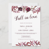 Waterverf Botanische Bloemen Herfst in Liefde Trou Kaart (Voorkant)