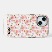 Waterverf Botanische Bloemen iPhone 15 Case (Achterkant horizontaal)