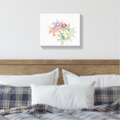 Waterverf botanische bloemen, vintage canvas afdruk (Insitu (Slaapkamer))