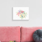 Waterverf botanische bloemen, vintage canvas afdruk (Insitu (Woonkamer))