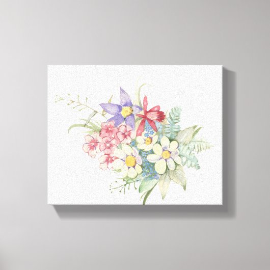 Waterverf botanische bloemen, vintage canvas afdruk (Voorkant)