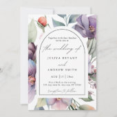 Waterverf botanische bloemenschrift bruiloft kaart (Voorkant)