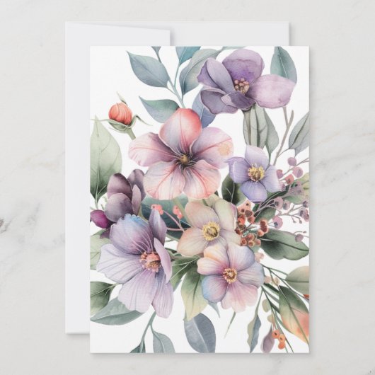 Waterverf botanische bloemenschrift bruiloft kaart (Achterkant)