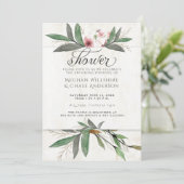 Waterverf Botanische bloesems Couple's Shower Kaart (Staand voorkant)