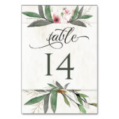 Waterverf Botanische Bloesems Trouwtafel Nummer Kaart (Achterkant)