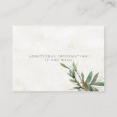 Waterverf Botanische Bloesems Trouwwebsite Informatiekaartje (Achterkant)