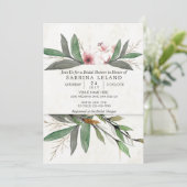 Waterverf Botanische bloesems Vrijgezellenfeest Kaart (Staand voorkant)