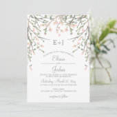 Waterverf Botanische Blush Pink Floral Weddenschap Kaart (Staand voorkant)