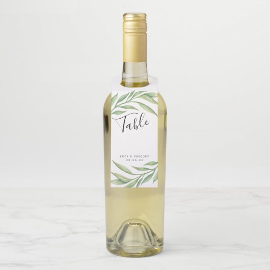 Waterverf Botanische boodschappentafel Flessenhanger (Op fles)