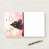 Waterverf Botanische Boom Roos Goud Abstract Post-it® Notes (Op bureau)