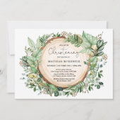 Waterverf Botanische Bos groen doopsel Kaart (Voorkant)