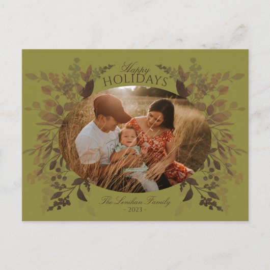 Waterverf Botanische Briefkaart Groen (Voorkant)