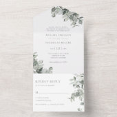 Waterverf Botanische Bruiloft All In One Uitnodiging (Binnen)