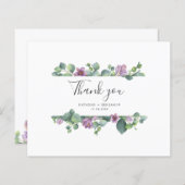 Waterverf Botanische bruiloft bedankkaart (Voorkant / Achterkant)