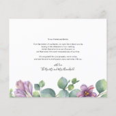 Waterverf Botanische bruiloft bedankkaart (Achterkant)