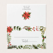 Waterverf botanische bruiloft gevouwen plaats kaar kaart (Buitenkant ongevouwen)