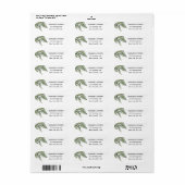 Waterverf botanische bruiloft met groene Fern Foli Etiket (Full Sheet)