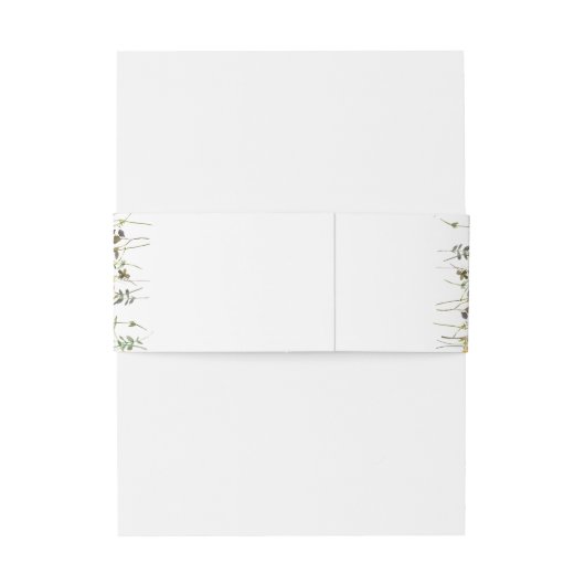 Waterverf Botanische bruiloft met wilde bloem Uitnodigingen Wikkel (Achterkant Voorbeeld)