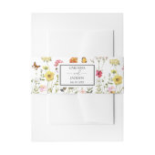 Waterverf Botanische bruiloft met wilde bloem Uitnodigingen Wikkel (Voorkant Voorbeeld)