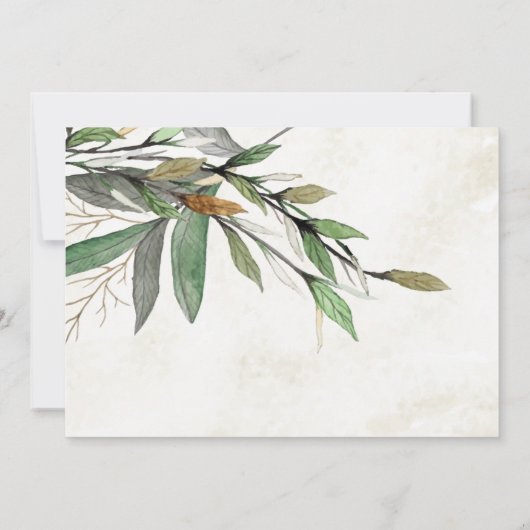 Waterverf Botanische bruiloft Opslaan Datum Save The Date (Achterkant)