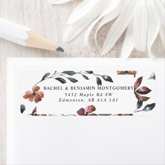 Waterverf botanische chique bruiloft bloemen etiket (Insitu)
