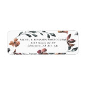 Waterverf botanische chique bruiloft bloemen etiket (Voorkant)