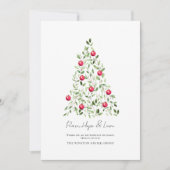 Waterverf Botanische Corporate Modern Tree Feestdagenkaart (Voorkant)